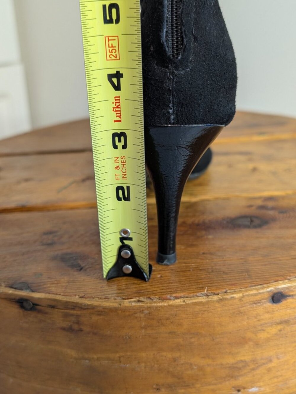 Black Suede Patent Leather Pointed Cap Toe Ankle Boots 8.5 Y2K Quiet Luxury EUC - Picture 9 of 13